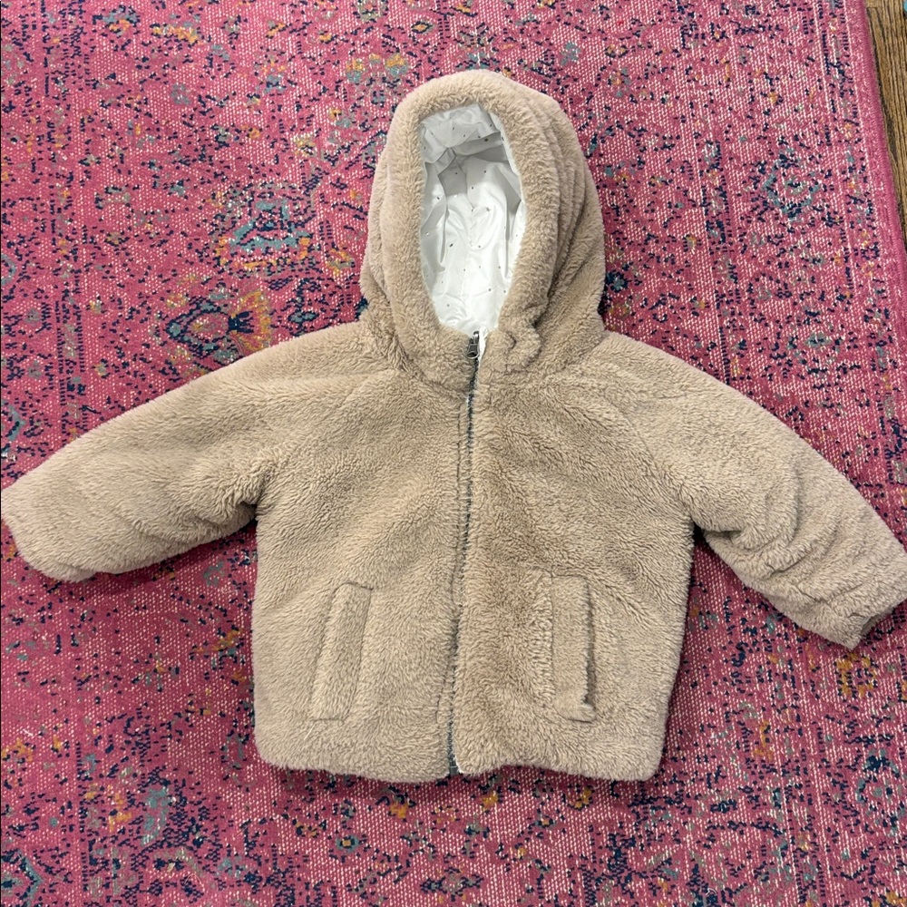 Cozy Faux Fur Reversible Hooded Jacket 2T